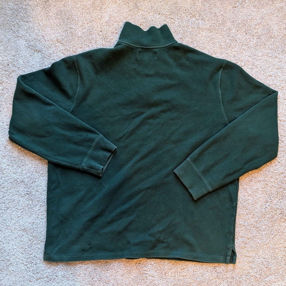Polo Ralph Lauren Quarter Zip Pullover Mens XL Green Cotton Mock Neck Sweater - Picture 2 of 3